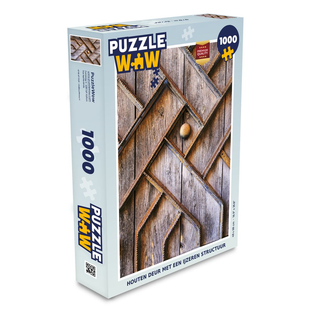 MuchoWow Puzzle 1000 Teile Holztür mit einer Eisenstruktur - Spielzeug - Alt und Jung - Spiele - Puzzeln