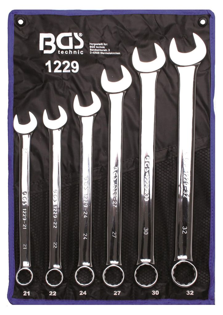 BGS 1229 Maul-Ringschlüssel-Satz XXL, extra lang, 21-32 mm, Produktbild 