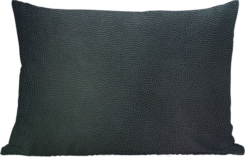 MuchoWow Outdoor Kissen - Leder - Textur - Schwarz - Grün - Hell - 50x30 cm - Wetterfest - Lounge Kissen - Sofa kissen - Wohnzimmer Dekoration