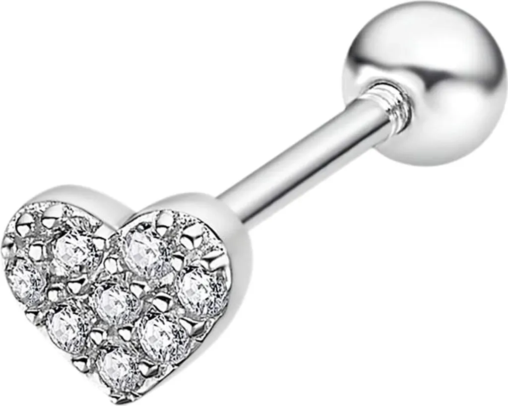 Piercing tragus coeur en argent pour composition ear party tendance