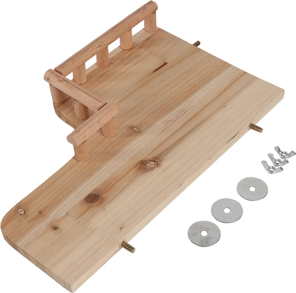 Plate-forme d'escalade en bois pour hamsters avec barrière de sécurité