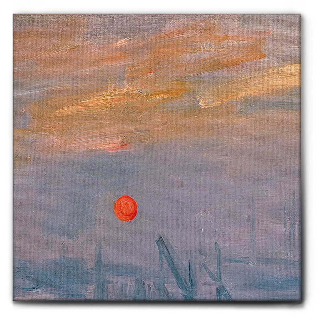 Giallobus - Aufgehende Sonne - Claude Monet - 35L x 35B cm - Bild - Premium Loom Canvas mit hoher Dicke