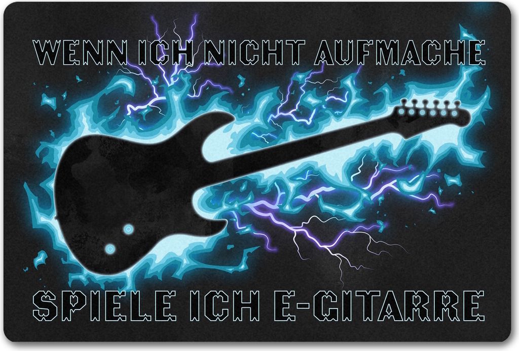 Wenn ich nicht aufmache, spiele ich E-Gitarre Fußmatte in 40x60 cm ohne Rand