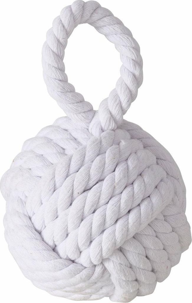 Boltze Turstopper-Knopf - 1,2 Kilo - weis - Jute - 23 x 15 cm
