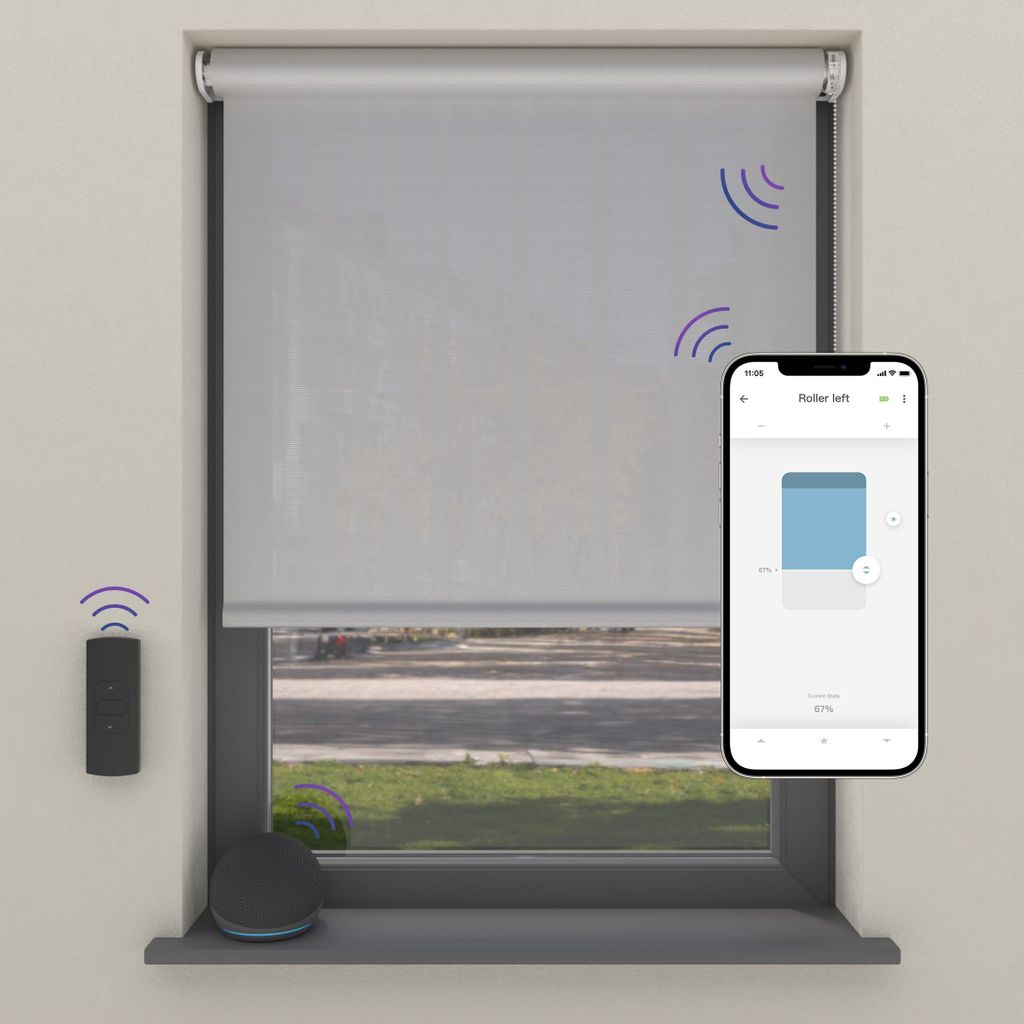 Cocoon Home Elektrischer Rolloscreen 150x190 - Lichtdurchlässig - Silber