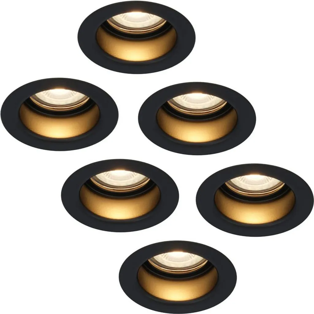 Luminaire encastrable extra-plat IP65 Noir 6W Blanc Chaud HOFTRONIC
