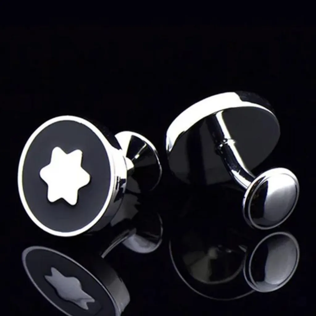 Paire de boutons de manchette homme ronds Montblanc luxe intemporel