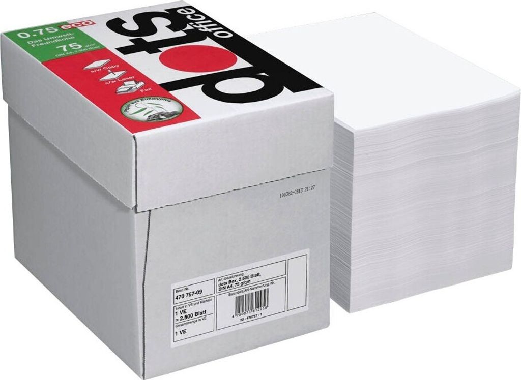 dots Papier à copier office 800 DIN A4 75 g/qm 2.500 Image du produit 
