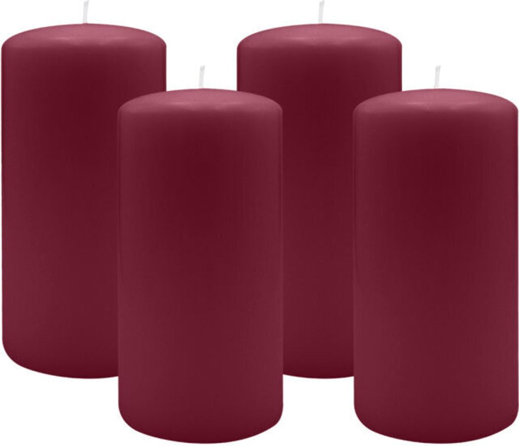 2er Set Adventskranzkerzen Bordeaux Ø 100 x 250 mm