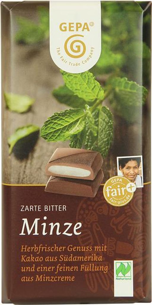 Gepa Zartbitter Minze 100g Produktbild 