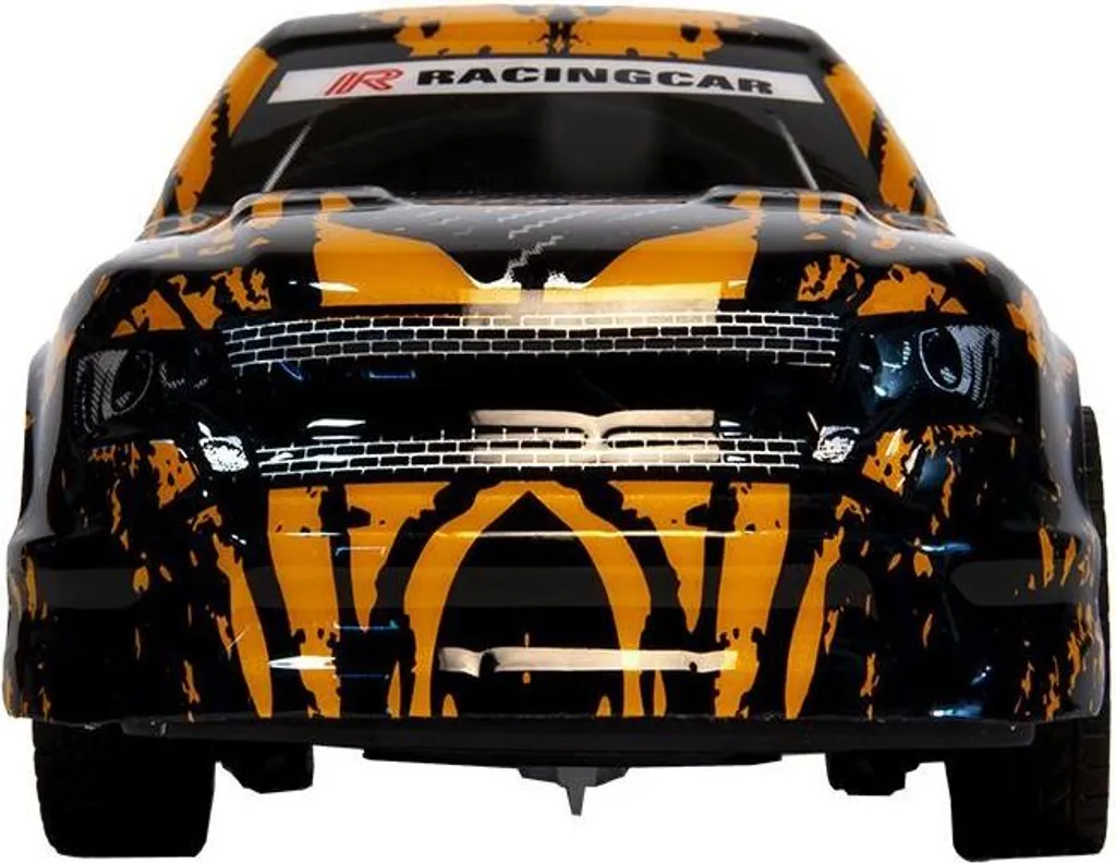 Voiture de course télécommandée orange haute vitesse avec LED intégrées