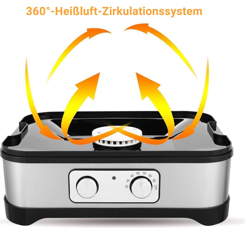 Tooluck 8 Etagen 400W Dörrautomat, Drehen-Taste, für Obst Produktbild 7