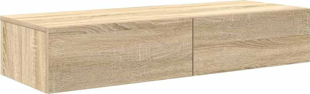 vidaXL Scaffale a muro con cassetti in rovere Sonoma 100x36x19cm Materiale in legno