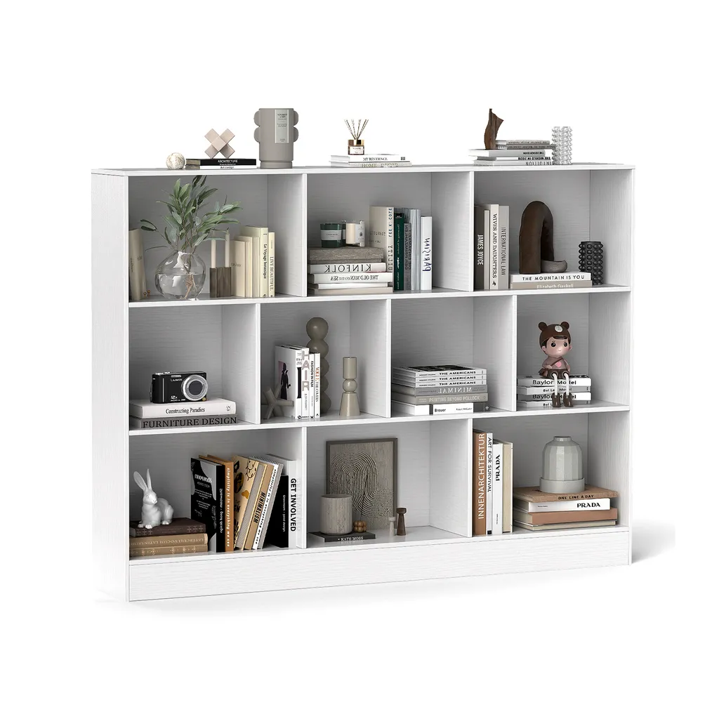 Dites adieu au désordre avec cette bibliothèque 10 cases blanche 140cm