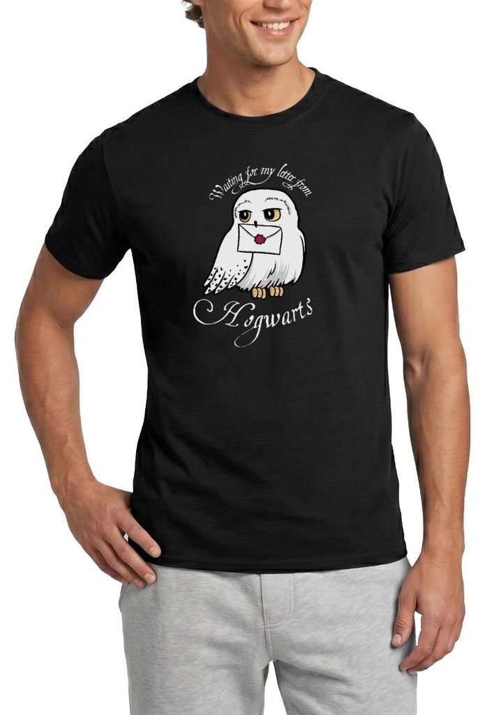 Spreadshirt Harry Potter Hedwig Brief Männer T-Shirt, S, Schwarz