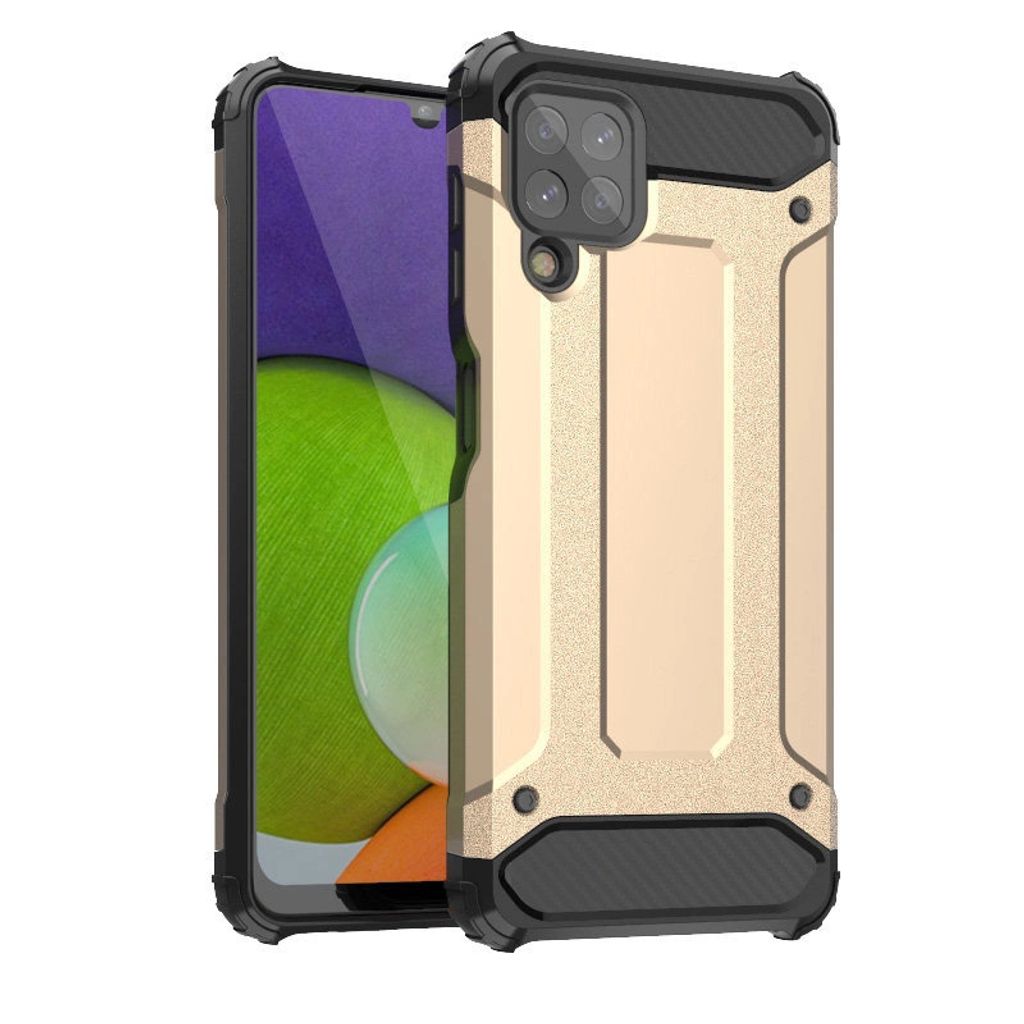Hybrid Rüstung gepanzert Hybrid Fall Samsung Galaxy A22 4G Gold
