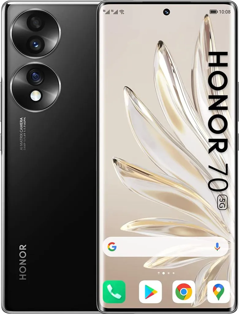 Honor 70 5G Dual Sim 128Go Noir Midnight - Smartphone Android Puissant - 7