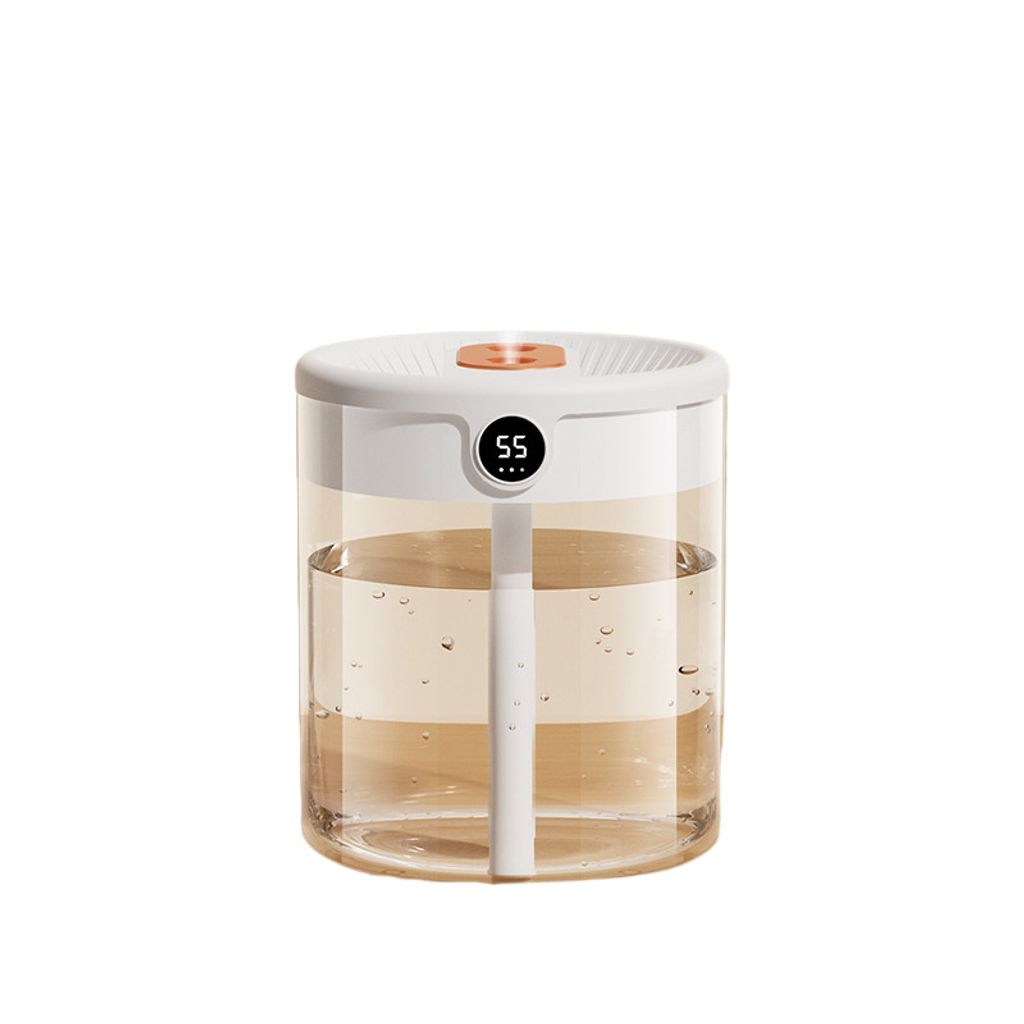 2L USB LED Ultraschall Luftbefeuchter Luftreiniger 2 Sprühanschlüsse Aromaöl Diffusor(Weiß)