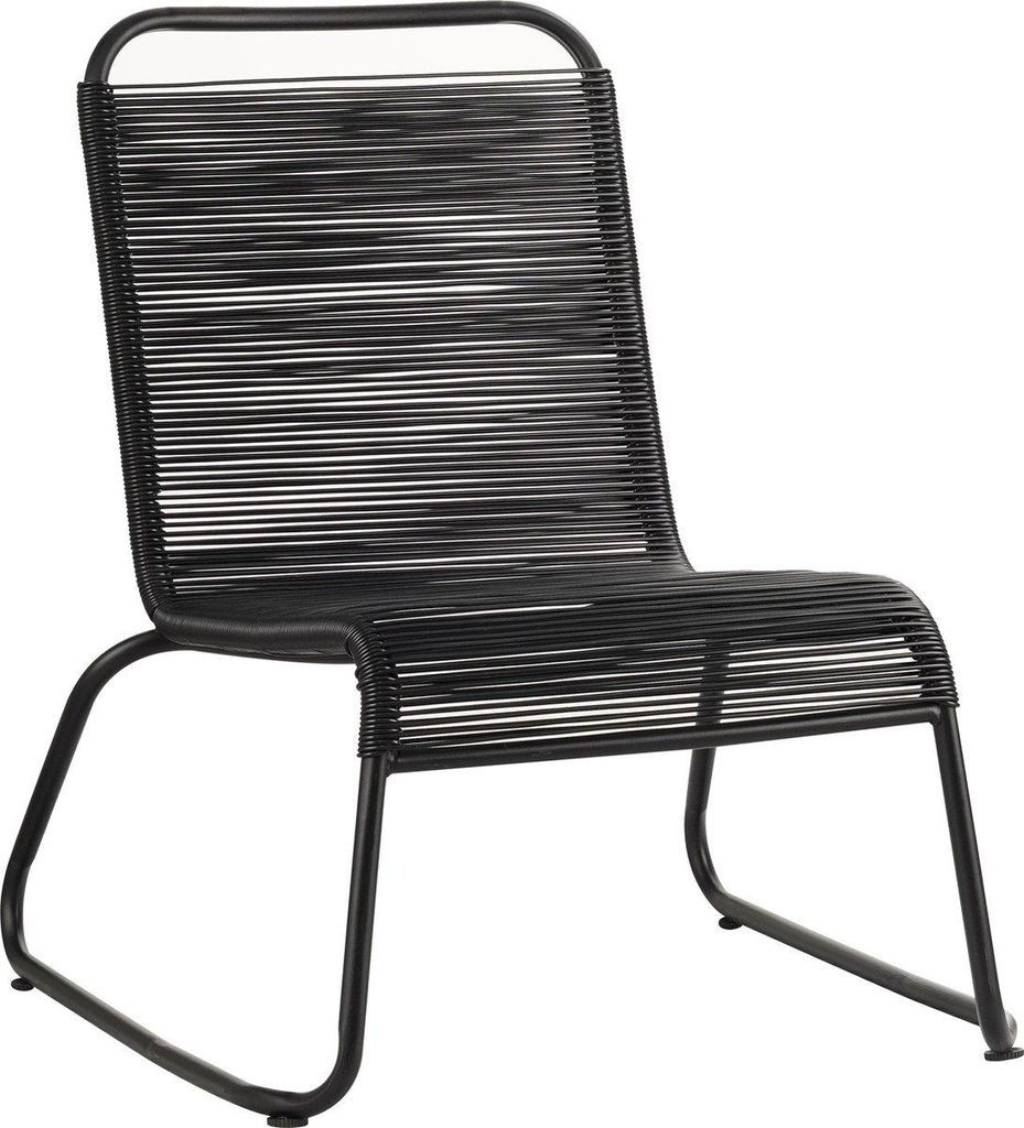 Gartenstuhl mit Fußhocker – Loungestuhl – Gartenmöbel – Relax – Schwarz