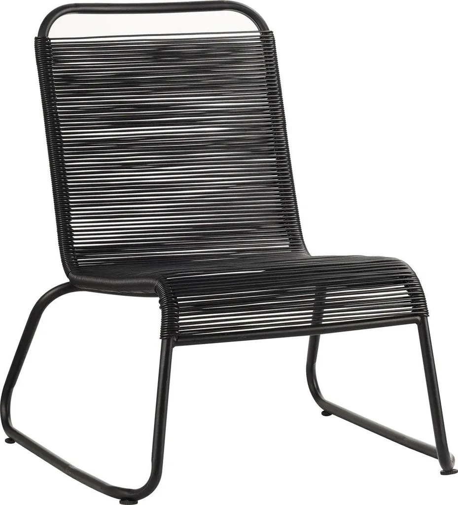 Chaise de jardin avec repose-pieds - Chaise lounge de relaxation noire