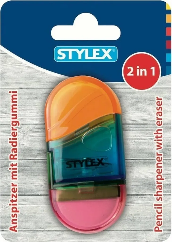 Taille-crayon STY 34250 anti-poussière avec gomme pour mines sans casse