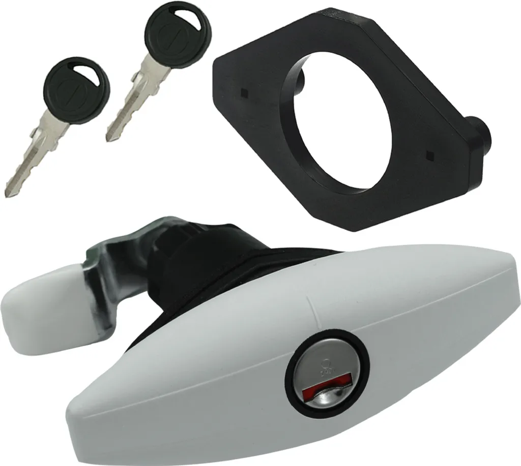 Serrure de Trappe Ellipse pour Service de Camping-car Fiat Bianco