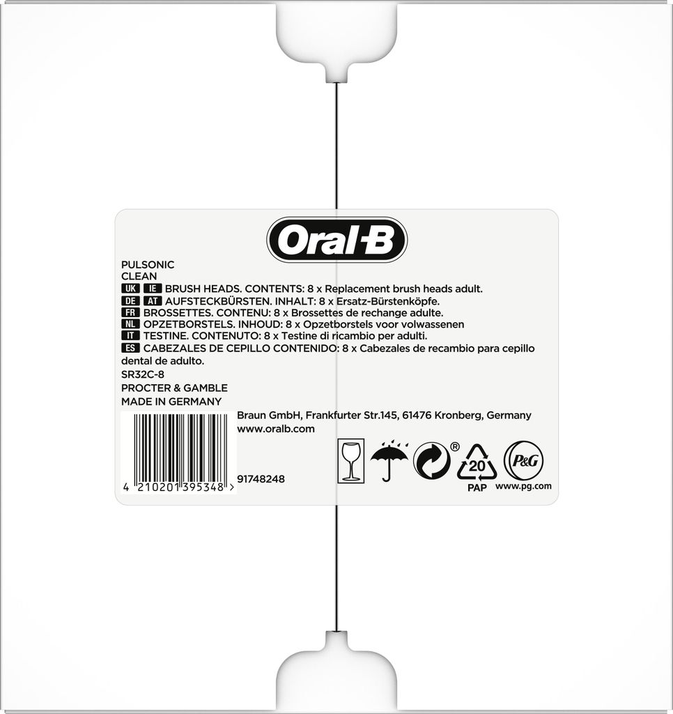 Spazzolini a clip Oral-B Pulsonic Clean 8er FFS Immagine del prodotto 