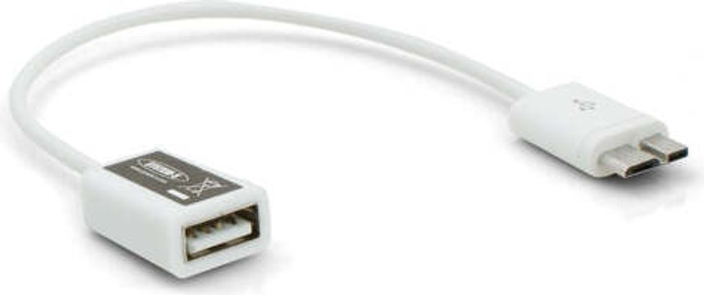 System-S Kurzes Micro USB 3.0 On-The-Go Host Kabel OTG Kabel Host Adapter Datenkabel 17 cm in Weiß für Samsung Galaxy Note 3