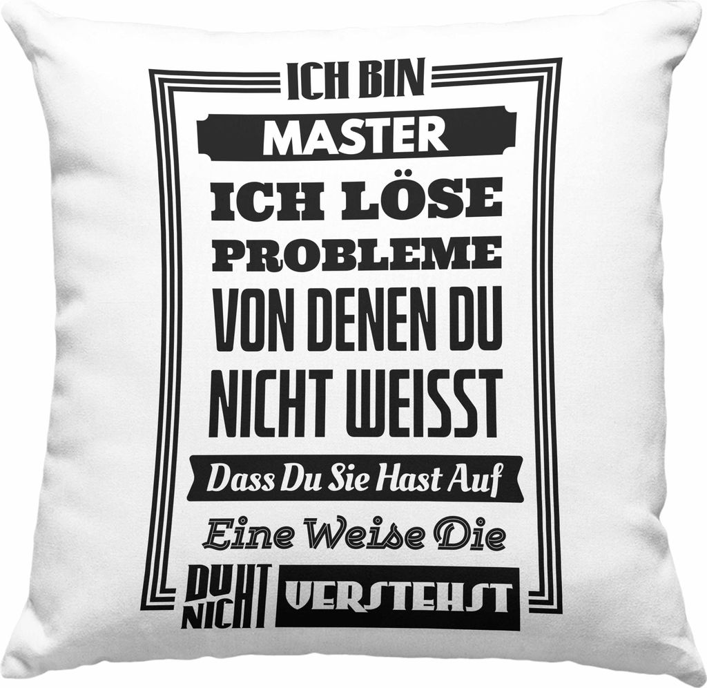 Trendation - Master Prüfung Deko-Kissen mit Füllung 40x40 bestanden Geschenk Abschluss Masterarbeit Exam Prüfung (Rosa)