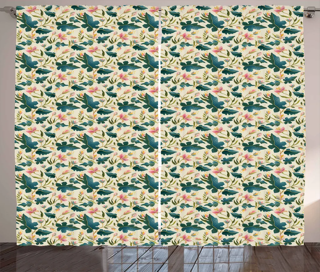 Tenda Soggiorno Foglie Tropicali ABAKUHAUS | 280x175 cm Multicolore