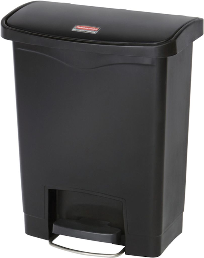 Rubbermaid Slim Jim Step On Container Front Step Pedal-Abfalleimer | 30 Liter, HxBxT 53,6x27,1x42,5cm | Polyethylen | Schwarz