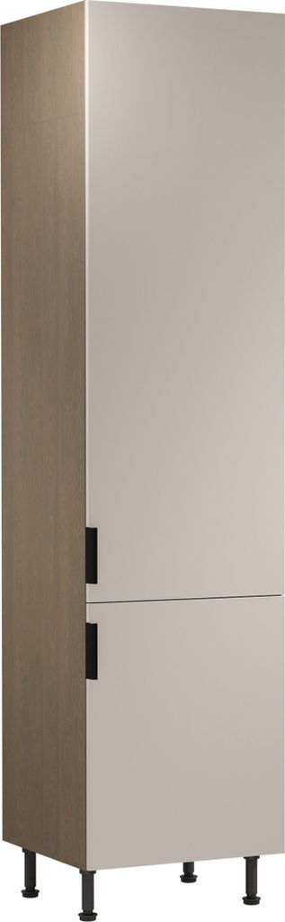 Küche Hochschrank 60 cm Küchenblock Küchenschrank Küchenzeile, Sorento D60RWN Beige/Eiche