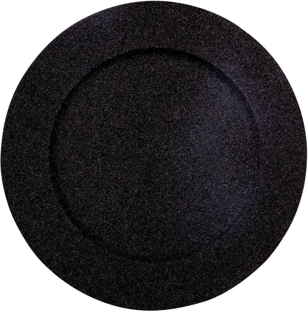 Assiette de présentation Colorama de Noël D 33 cm paillettes noires