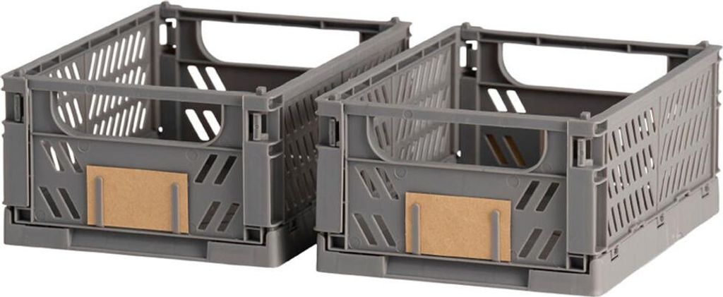 Set stapelbarer Organizer-Boxen Dunkelgrau 25 x 16,5 x 10 cm