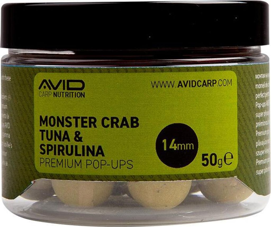 Avid Carp Monster Crab-Tuna & Spirulina Pop Ups 50 g 14 mm