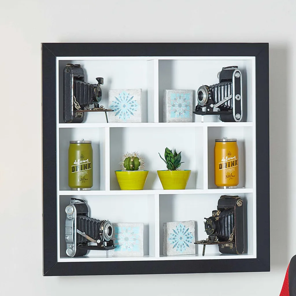 Étagère Murale Septem Inter Link Robuste en Noir et Blanc 80 cm - 12