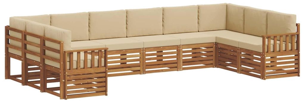 vidaXL Ecksofa Set mit Kissen 10 pcs Natur und Beige