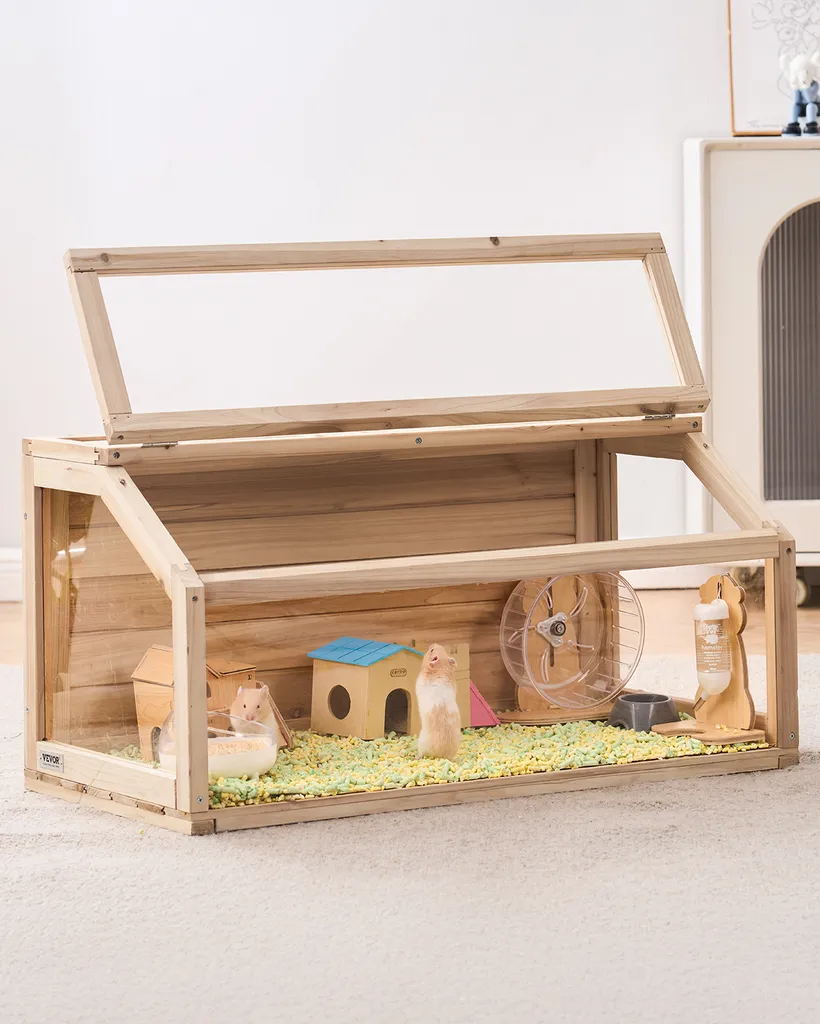 VEVOR Gabbia per Criceti in Legno 81x40cm - Vista Panoramica 270°