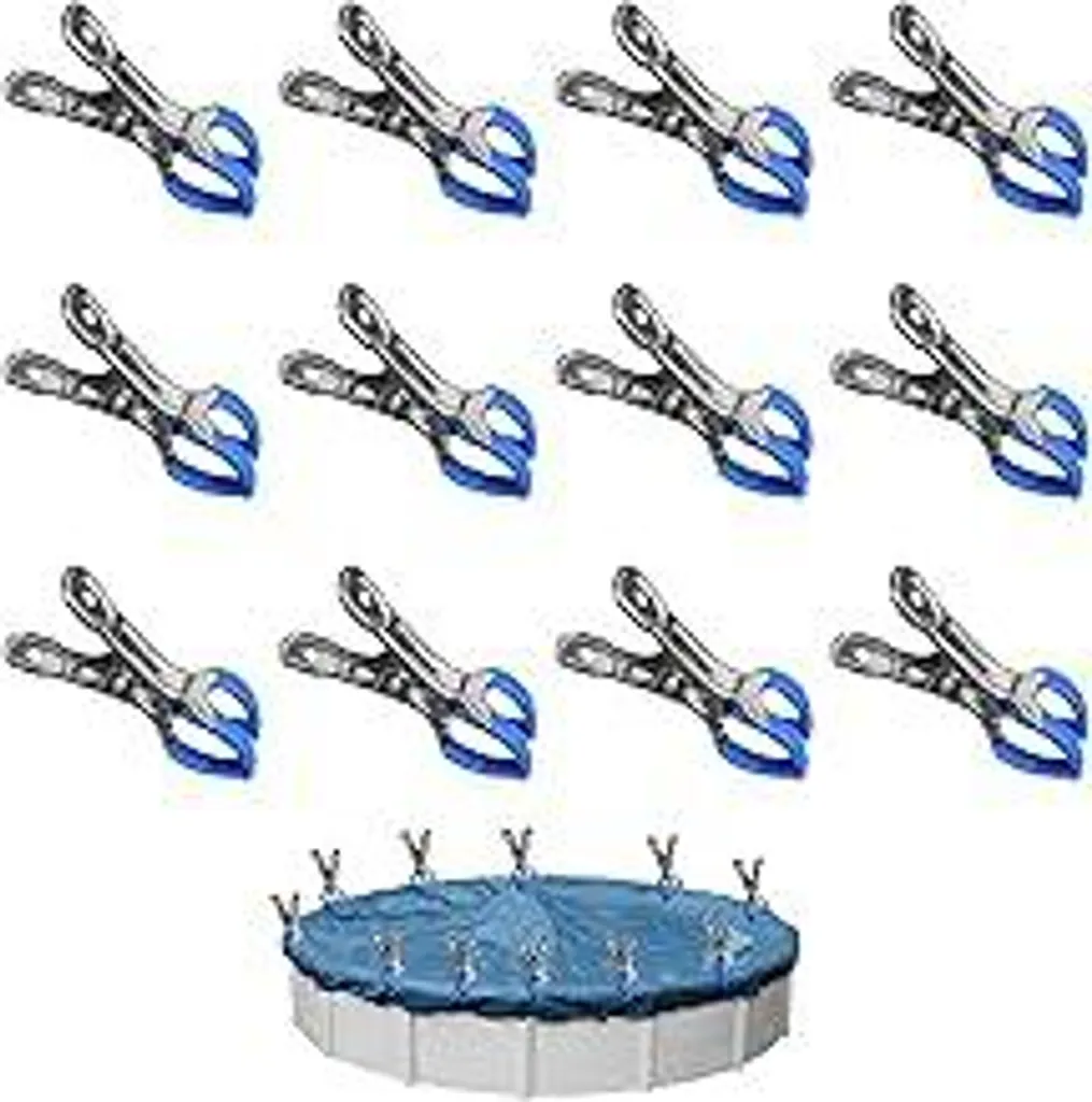 12 Pezzi Morsetti Metallici per Piscine Fuori Terra: Clip Ultra Resistenti
