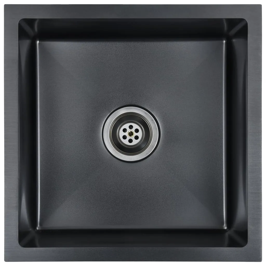 Lavello Cucina Acciaio Nero vidaXL - Installazione Facile e Robusta