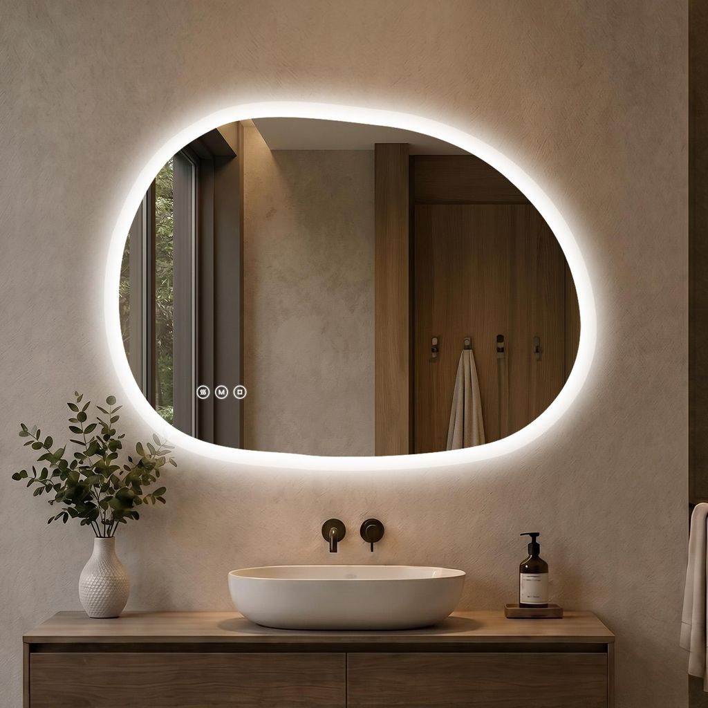 Miroir de salle de bain éclairé S'AFIELINA, 60x80 cm, Image du produit 