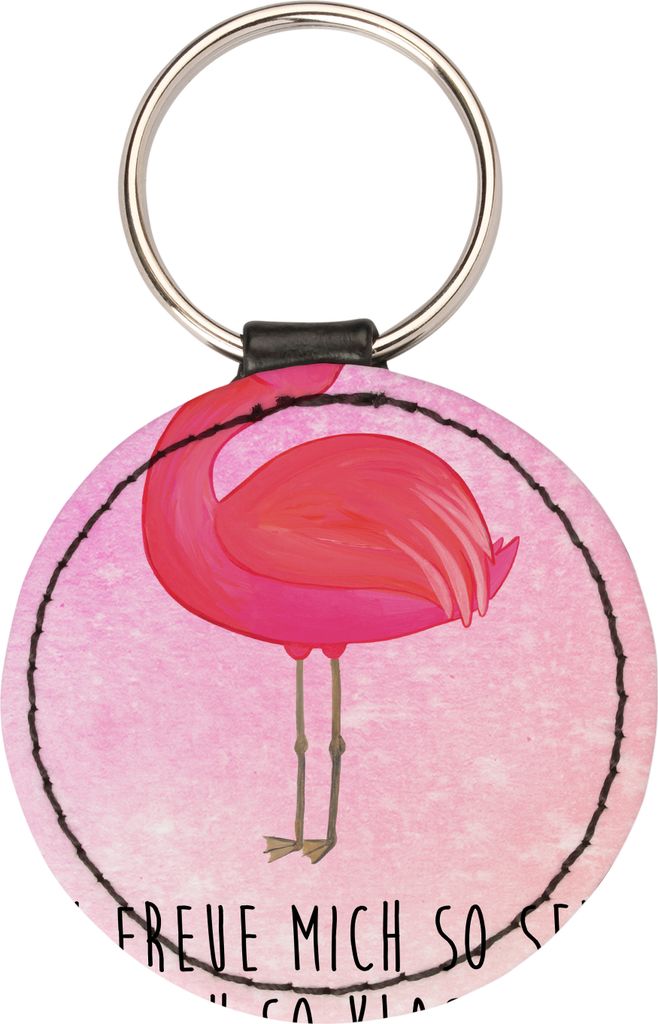 Mr. & Mrs. Panda Schlüsselanhänger Flamingo Yoga - Aquarell Pink - Geschenk, Aufgeregt, Anhänger, schlüsselbund, Baum, Rosa, Meditieren, Tasche...