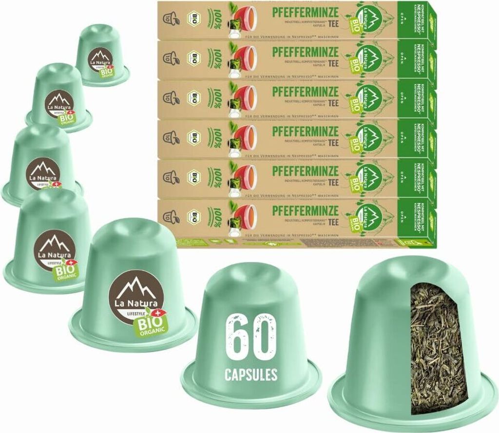 Thé à la menthe - 60 capsules de thé | La Natura Lifestyle Image du produit 