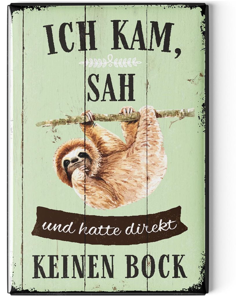 LANOLU Kühlschrankmagnete lustig- Faultier, sah, kam, bock  Produktbild 