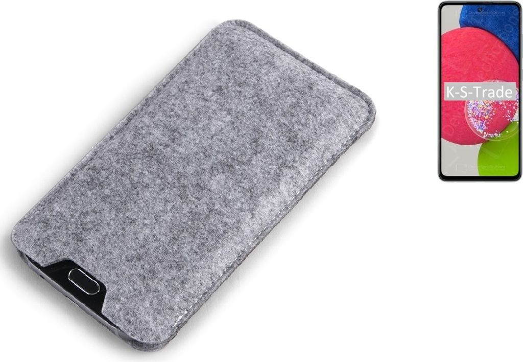 K-S-Trade Filz Handyhülle kompatibel mit Samsung Galaxy A52s 5G Schutzhülle Filztasche Filz Tasche Case Sleeve Handy Hülle Filzhülle grau