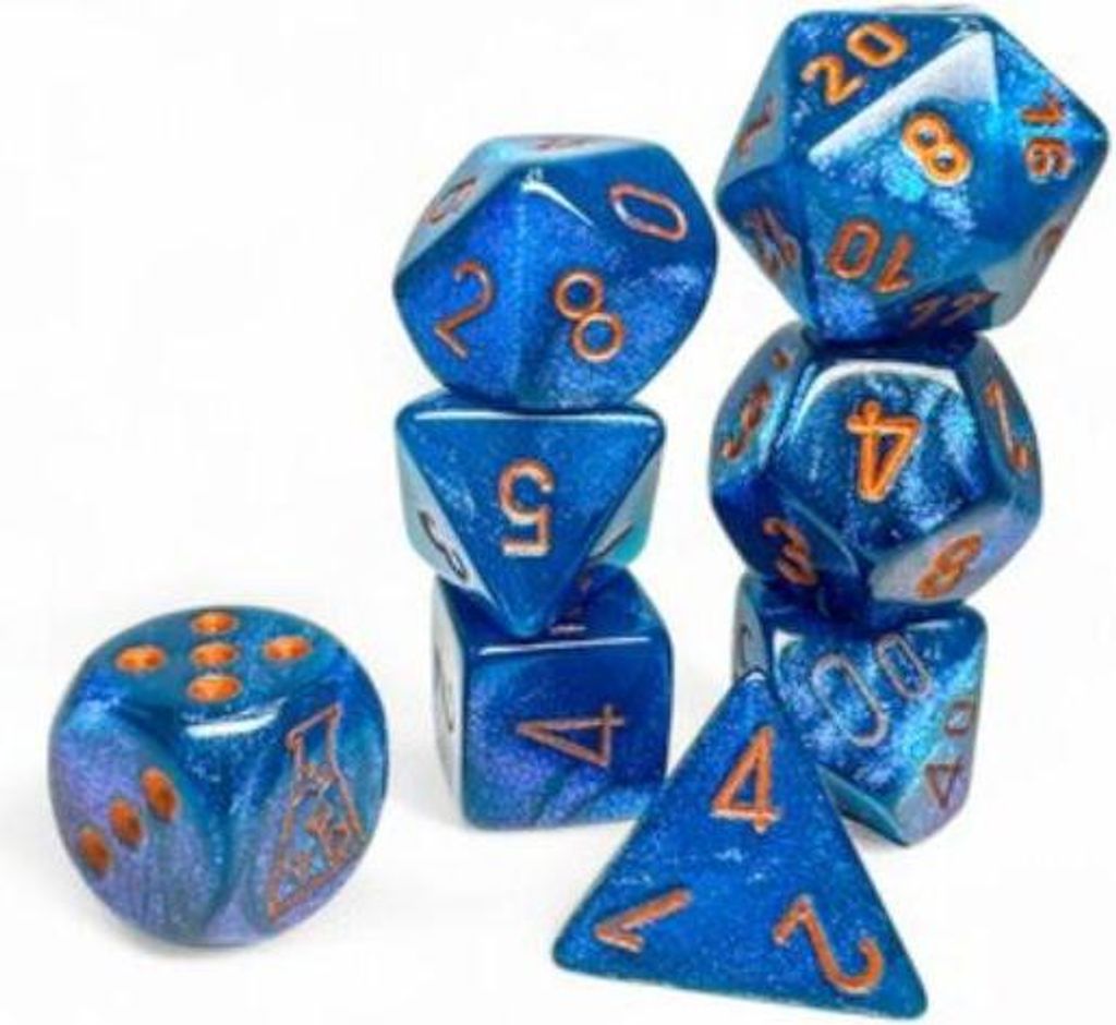 Chessex 7-Würfelset Borealis Midnight/Copper