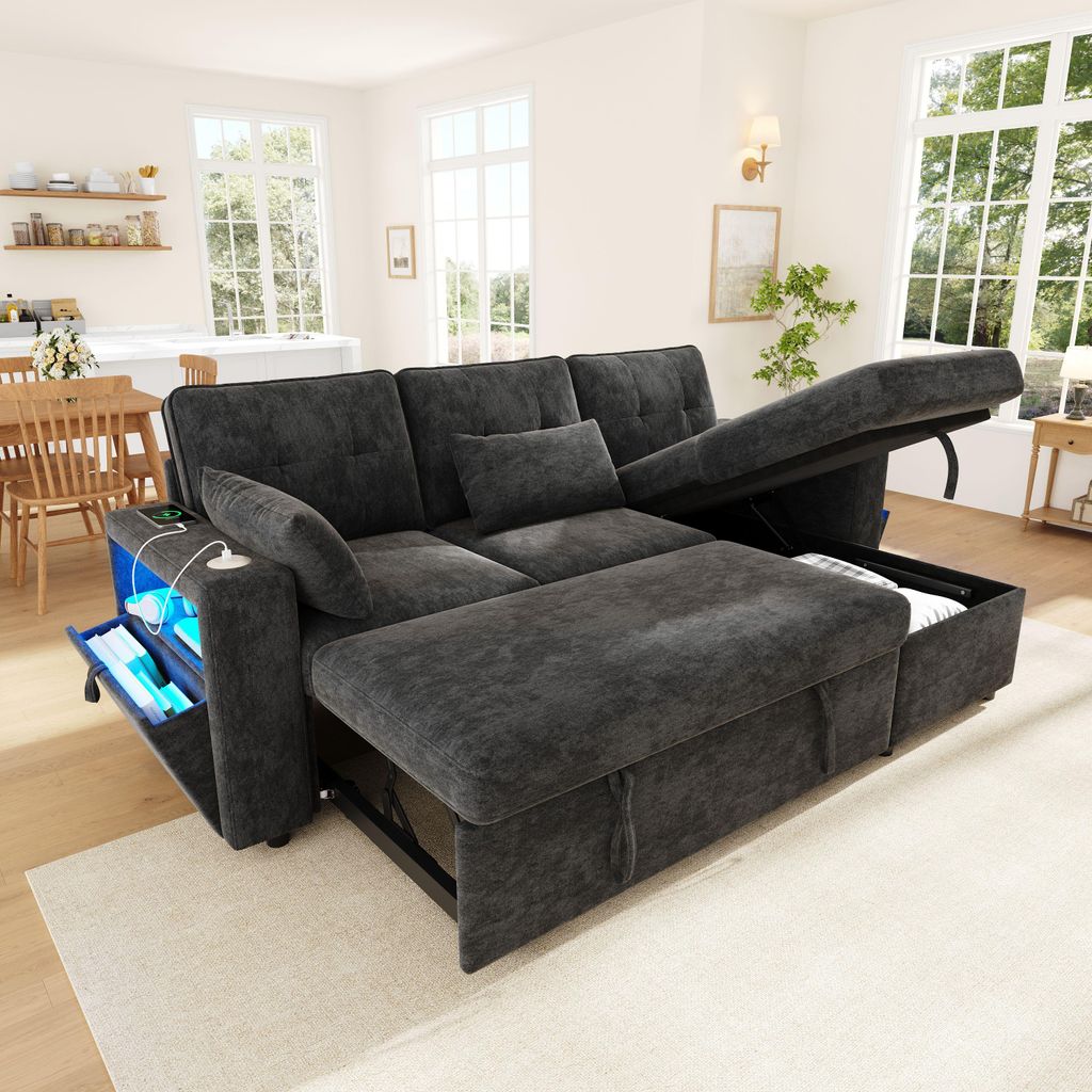 Sofa narożne Merax w kształcie litery L, 3-osobowe, z Zdjęcie produktu 