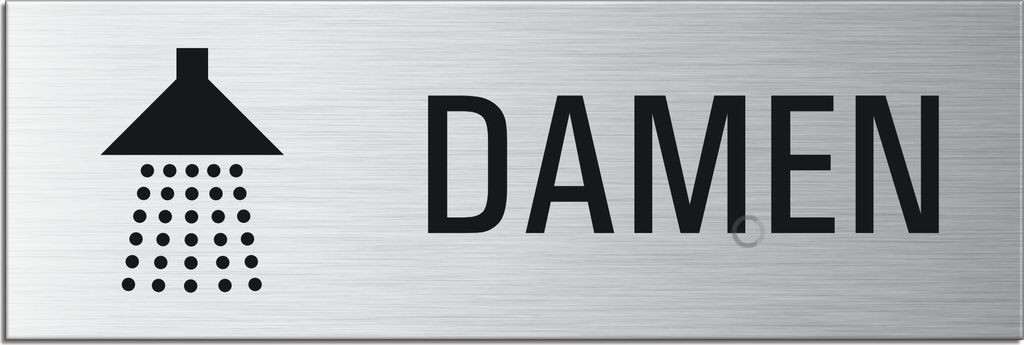 Schild - Dusche Damen | Türschild 240 x 80 mm Aluminium selbstklebend