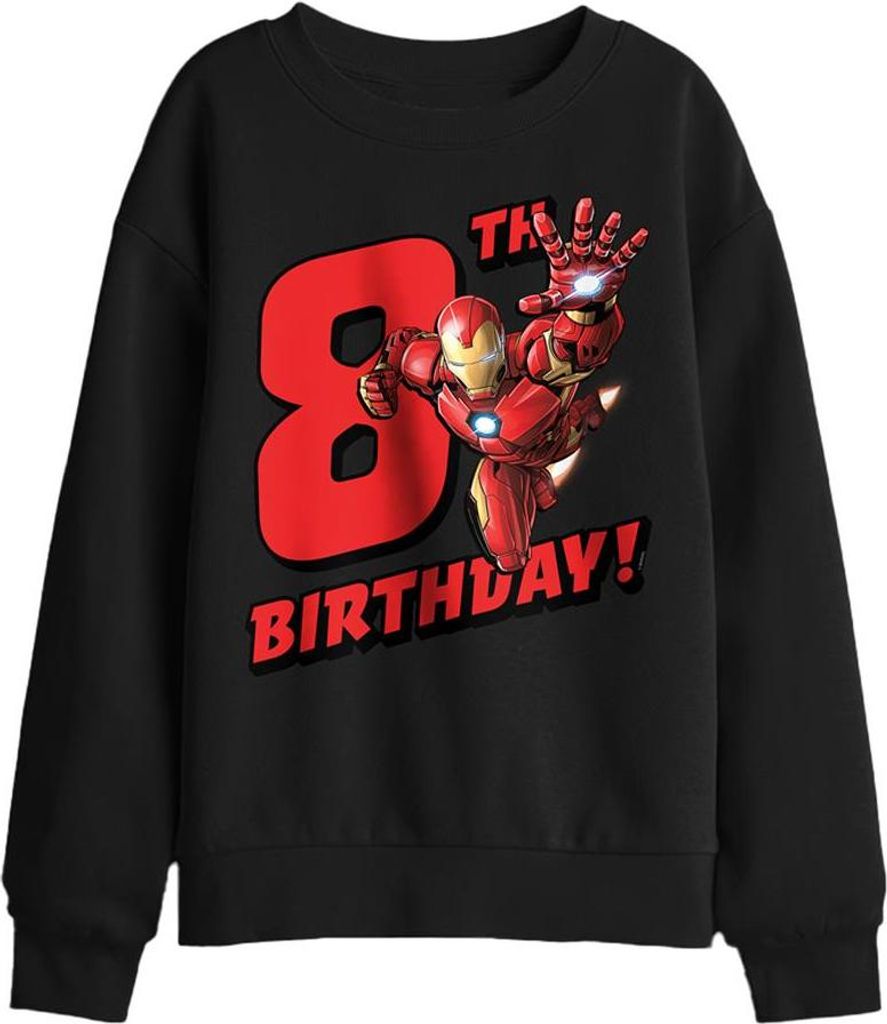 Iron Man - Sweatshirt für Kinder, 8 Geburtstag TV29599 (128) (Schwarz)