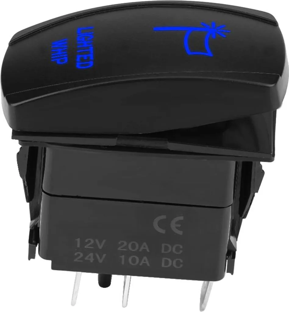 Rocker Switch 12V 20A Blu - Interruttore a 5 Poli Laser Whip